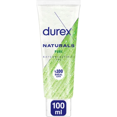 Durex Naturals Pure Kayganlaştırıcı Jel 100 ml - Kokusuz, Renksiz, Su Bazlı, Hassas Formül, Tekli