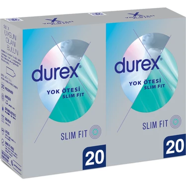 Durex Yok Ötesi Slim Fit 40'lı İnce Prezervatif 40 Adet Aromasız Ekstra İnce ve Rahat