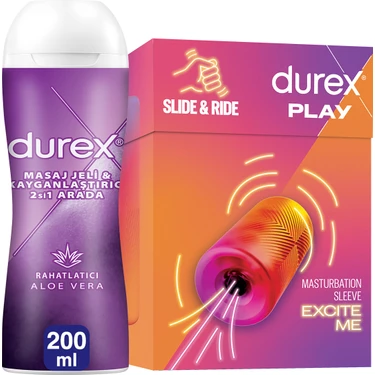 Durex Manuel Mastürbatör + Durex Aloevera 2'Si 1 Arada Kayganlaştırıcı Masaj Jeli