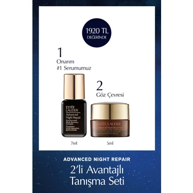 Estee Lauder Advanced Night Repair Serum 7ml + Göz Kremi 5ml, Hyalüronik Asit Seyahat Boy Cilt