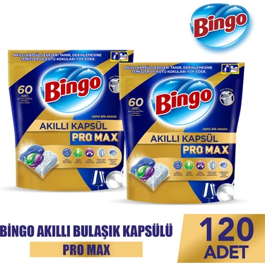 Bingo Akıllı Kapsül Pro Max Bulaşık Makinesi Deterjanı Tableti 120