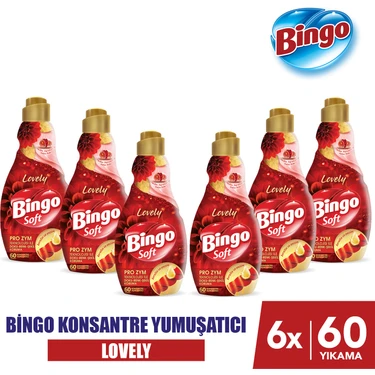 Bingo Soft Konsantre Çamaşır Yumuşatıcısı Lovely 1440 ml X 6