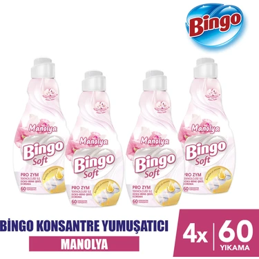 Bingo Soft Konsantre Çamaşır Yumuşatıcısı Manolya 1440 ml X 4