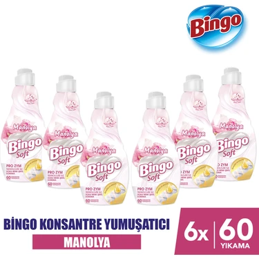Bingo Soft Konsantre Çamaşır Yumuşatıcısı Manolya 1440 ml X 6
