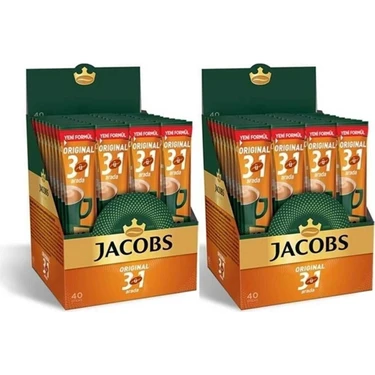 Jacobs 3'ü 1 Arada  Karışım Kahve 80 Adet ( 40'lı Kutu x
