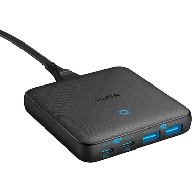 Anker 543 Şarj Cihazı (65W II) - PIQ 3.0 GaN 4-Port İnce Hızlı Duvar Şarj Cihazı - MacBook, USB C