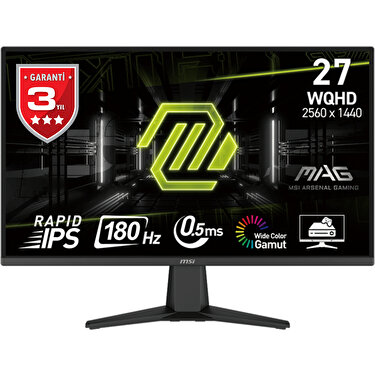 Msı 27" Mag 275QF 2560X1440(WQHD) IPS 180HZ 1ms Gamıng