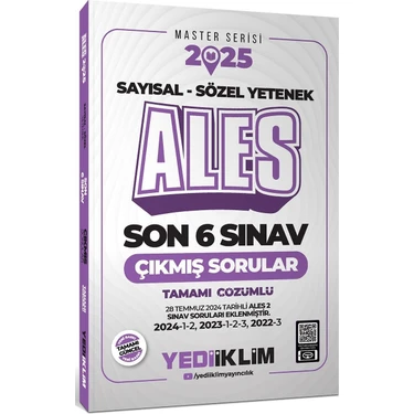 Yediiklim Yayınları 2025 ALES Sayısal Sözel Yetenek Tamamı Çözümlü Son 6 Sınav Çıkmış