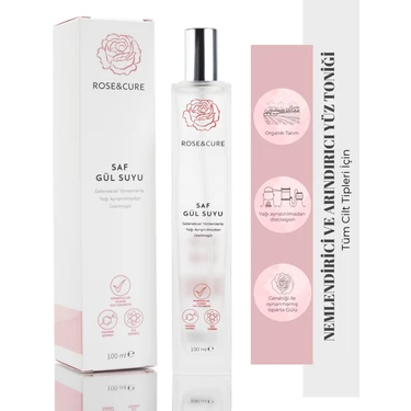 Rose&Cure Saf Gül Suyu 100 ml - Arındırıcı ve Sıkılaştırıcı