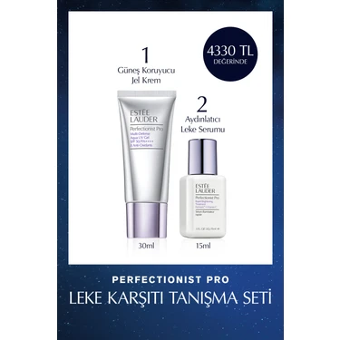 Estee Lauder Perfectionist Pro Leke Karşıtı Tanışma Seti - Güneş Koruyucu Krem 30ML, Aydınlatıcı