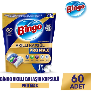 Bingo Akıllı Kapsül Pro Max Bulaşık Makinesi Deterjanı Tableti 60