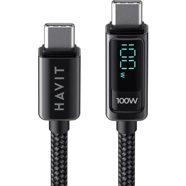Havit CB6247 PD100W Type-C To Type-C Göstergeli Şarj