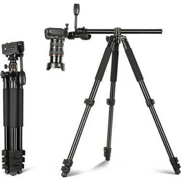 Hobimtek HT-T06 Profesyonel Tripod 190 cm Yatay Kullanım Çok Fonksiyonlu Panoromik Kafa 360 Derece