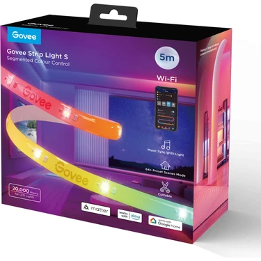 Govee RGBICW Wifi ve Bluetooth Kontrolü Olan 5m LED Şerit Fiyatı