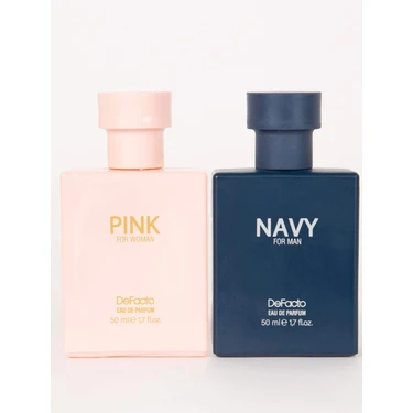 DeFacto Erkek Navy & Kadın Pink 2'li Set Parfüm 50 ml