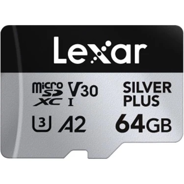 Lexar 64GB Lexar LMSSIPL064G-BNANG Hıgh-Performance Sılver Plus Mıcrosdxc Uhs-I Up To 205MB/S Read