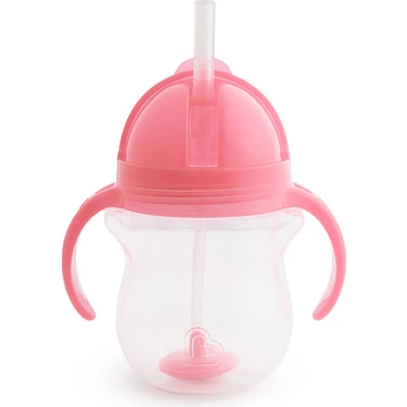 Munchkin Tıklama Kilitli  Uçlu Pipetli Alıştırma Bardağı, 6AY+, 207ML, Pembe, 1