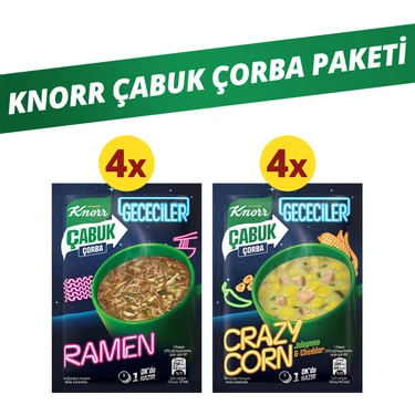 Knorr Çabuk Çorba Crazy Corn 18G X4 Adet + Knorr Çabuk Çorba 17G X4