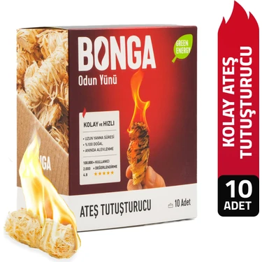 Bonga Şömine Ve Mangal Tutuşturucu 10 Adet 140 gr - Jel Ve Çıra Alternatifi Doğal Odun