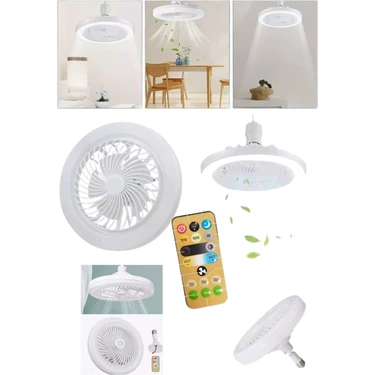 Xolo Vantilatörlü Avize LED Lamba 3 Renk Yanar Kumandalı Dimmerlanabilir 30W Multi Fonksiyonlu LED