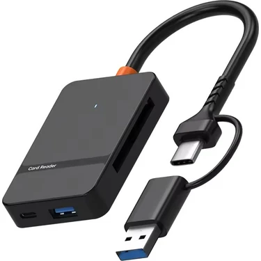 Foxyn ADS-316 Usb-C + USB 8 Port Ms Cf Tf/sd Dhc Sdxc Kamera Kart Tak Çalıştır Kart