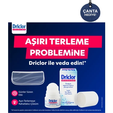 Driclor Aşırı Terleme Önleyici Antiperspirant Roll-On 20ml + Çanta