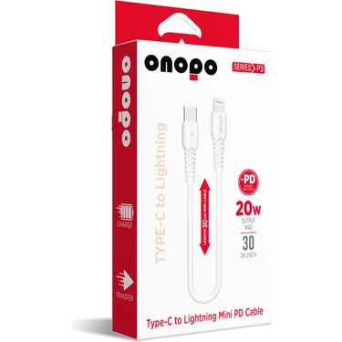 Onopo İphone Apple Uyumlu Kısa Kablo Type-c To Lightning Mini Pd 20w Hızlı Şarj Ve Data Kablosu