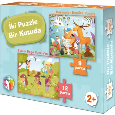 Iki Puzzle Bir Kutuda Hayvanlar Keşifte - Benim Doğa