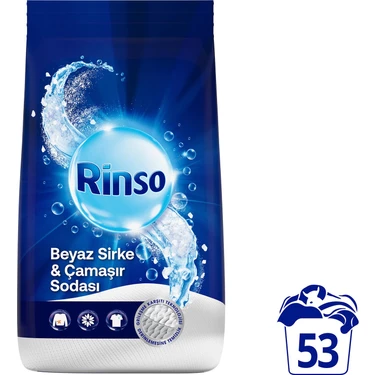 Rinso Beyaz Sirke ve Çamaşır Sodası Beyazlar Için Toz Deterjan 8