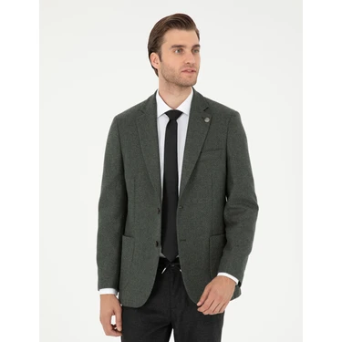 Pierre Cardin Erkek Haki Slim Fit Ceket