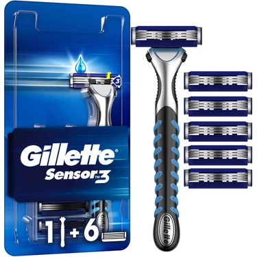 Gillette Sensor3 Tıraş Makinesi + 6 Yedek Tıraş