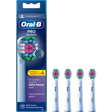 Oral-B Şarjlı Diş Fırçası Yedek Başlığı 3D White X-Filament 4 adet