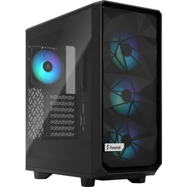 Fractal Design Meshify 2 Compact Lite Temperli Cam Yan Panel 2x USB 3.0 Rgb Siyah Bilgisayar Kasası