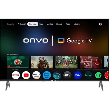 Onvo 50OVF9000  50" 127 Ekran  Uydu Alıcılı 4K Ultra HD Google Smart QLED