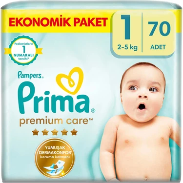 Prima Bebek Bezi Premium Care 1 Numara 70 Adet Yenidoğan Ekonomik