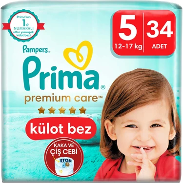 Prima Premium Care Külot Bebek Bezi 5 Numara 34 Adet Junior İkiz