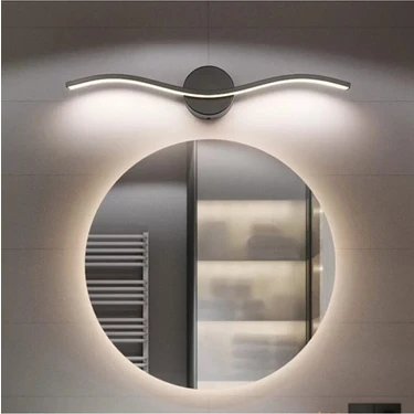 Fer Avize Diana Modern Tasarım Siyah Renk Gün Işığı Ledli Banyo - Mutfak - Salon LED Duvar