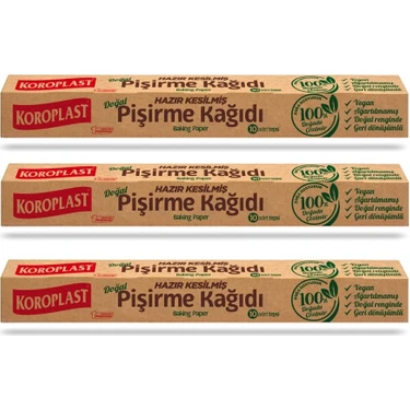 Koroplast Doğal Hazır Kesilmiş Pişirme Kağıdı 10'lu x 3