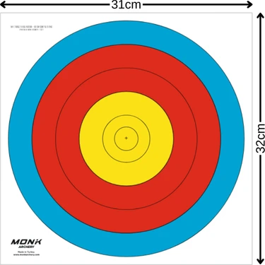 Monk Hedef Kağıdı 60 cm 5 Halka 10'lu