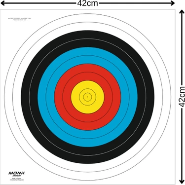 Monk Hedef Kağıdı 40 cm 10 Halka 10'lu