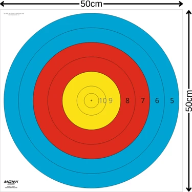 Monk Hedef Kağıdı 80 cm 6 Halka 10'lu