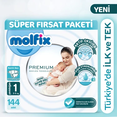 Molfix Premium Süper Fırsat Paketi 1 Beden 144