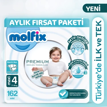 Molfix Premium Aylık Fırsat Paketi 4 Beden 162