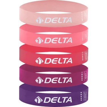 Delta Latex 5 Farklı Direnç Aerobik Pilates Direnç Egzersiz Bandı Squat Lastiği (Uç Kısmı