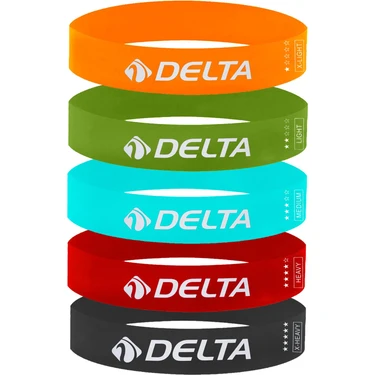 Delta Latex 5 Farklı Direnç Aerobik Pilates Direnç Egzersiz Bandı Squat Lastiği (Uç Kısmı