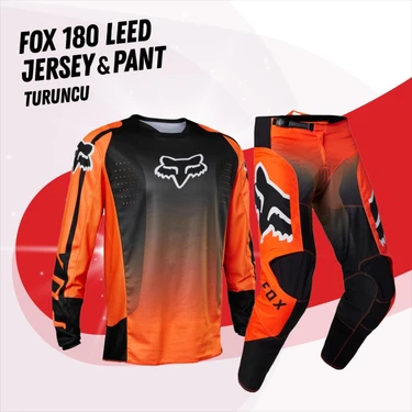 Fox 180 Leed Turuncu Siyah Jersey Pantolon