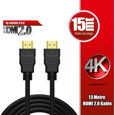 Qport Q-HDMI152 Altın Uçlu 15 Metre 4K Hdmı 2.0