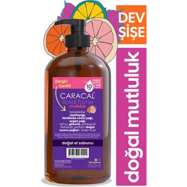 Caracal Floral Fame Hassas Ciltler Doğal Sıvı Sabun Argan Yağı Hindistan Cevizi Yağı