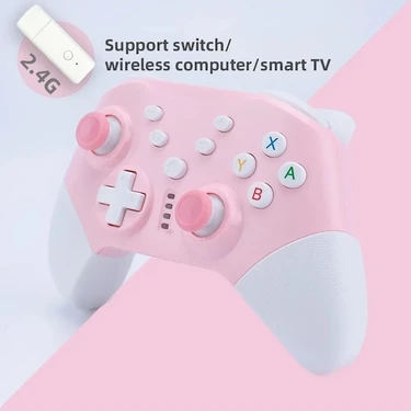 Tialating Uyandırma Işlevine Sahip 2.4g Pembe-Anahtar Kablosuz Oyun Denetleyicisi Ns Gamepad,