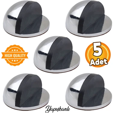 Badem10 Yarımay Yapışkanlı Kapı Kolu Stoperi Tamponu Metal Durdurucu Tutucu Tutacağı Parlak Krom 5